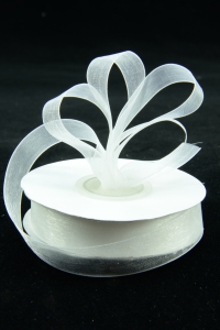 Organza Ribbon , White, 5/8 Inch x 25 Yards (1 Spool) SALE ITEM